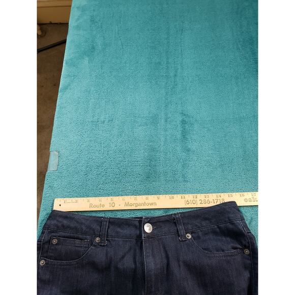 Express Jeans Sz 4 Womens Blue Stretch Pants Ladies Mid Rise Denim Bootcut Dark - Picture 10 of 14
